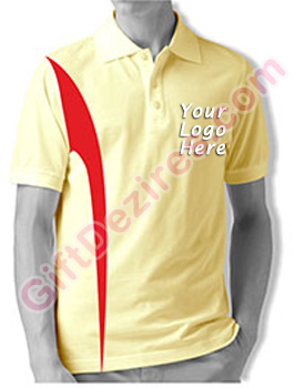 Designer Ivory and Red Color Logo Printed T Shirts